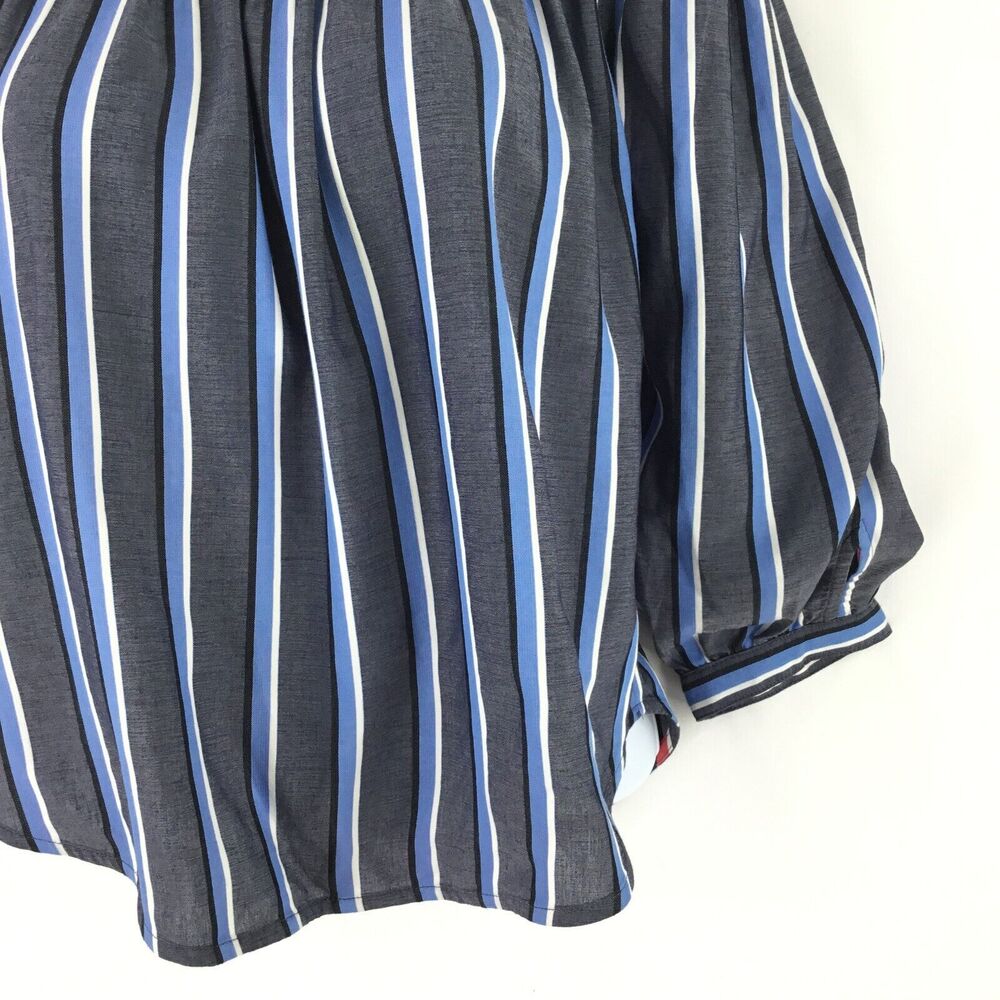 Express Reversible Top Women XS Red White Blue Stripe Off the Shoulder Patriotic - Picture 6 of 13